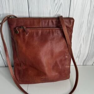 Margot Genuine Leather Crossbody/Backpack Convertible Bag In Chesnut Brown